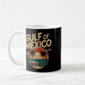 米国おもしろい湾メキシコ湾国旗の地図 コーヒーマグカップ (左)
