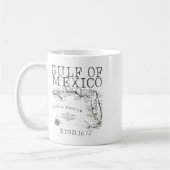 米国おもしろい湾メキシコ湾国旗の地図 コーヒーマグカップ (左)