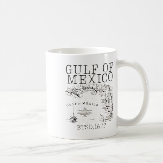 米国おもしろい湾メキシコ湾国旗の地図 コーヒーマグカップ (右)