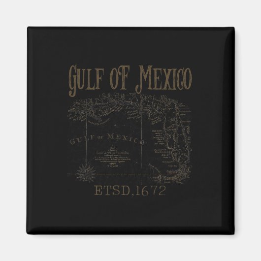 米国おもしろい湾メキシコ湾国旗の地図 マグネット (正面)