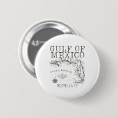 米国おもしろい湾メキシコ湾国旗の地図 缶バッジ (正面&裏面)