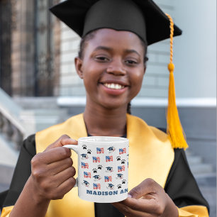 米国おもしろい犬パターン卒業 コーヒーマグカップ