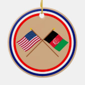 米国およびアフガニスタンによって交差させる旗 セラミックオーナメント (裏面)