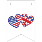 米国およびイギリスの旗のハート バンティングフラッグ (第1の旗)