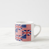 米国およびイギリスの旗パターン エスプレッソカップ (右)