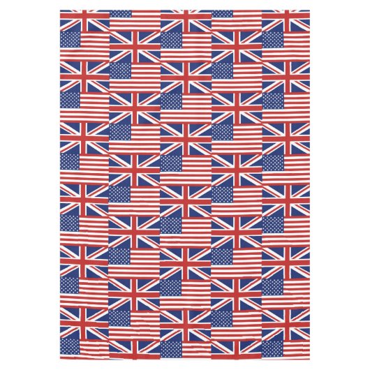 米国およびイギリスの旗パターン テーブルクロス (正面)