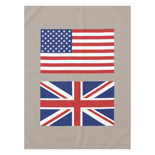 米国およびイギリスの旗 テーブルクロス (正面)