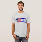 米国およびイスラエル共和国の旗 Tシャツ (正面フル)