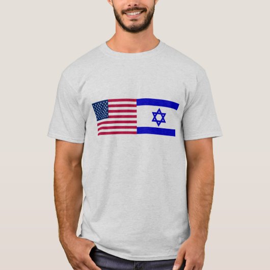 米国およびイスラエル共和国の旗 Tシャツ (正面)