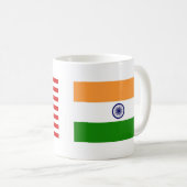 米国およびインドの旗 コーヒーマグカップ (正面右)