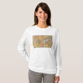 米国およびカナダの地図 Tシャツ (正面フル)