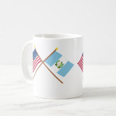 米国およびグアテマラによって交差させる旗 コーヒーマグカップ (正面左)