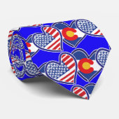 米国およびコロラド州旗ハート ネクタイ (ロール)