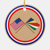 米国およびセイシェルによって交差させる旗 セラミックオーナメント (裏面)