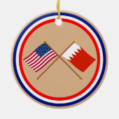 米国およびバーレーンによって交差させる旗 セラミックオーナメント (裏面)