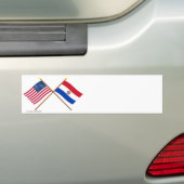 米国およびパラグアイによって交差させる旗 バンパーステッカー (車上)