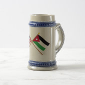 米国およびヨルダンによって交差させる旗 ビールジョッキ (正面右)