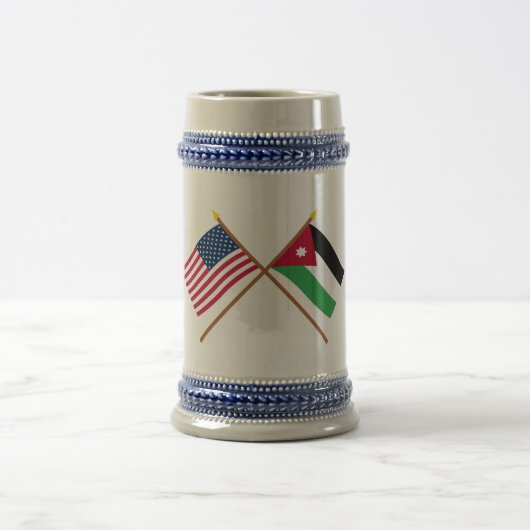 米国およびヨルダンによって交差させる旗 ビールジョッキ (中央)