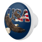米国および白頭鷲の愛国心が強い旗 セラミックノブ (右)