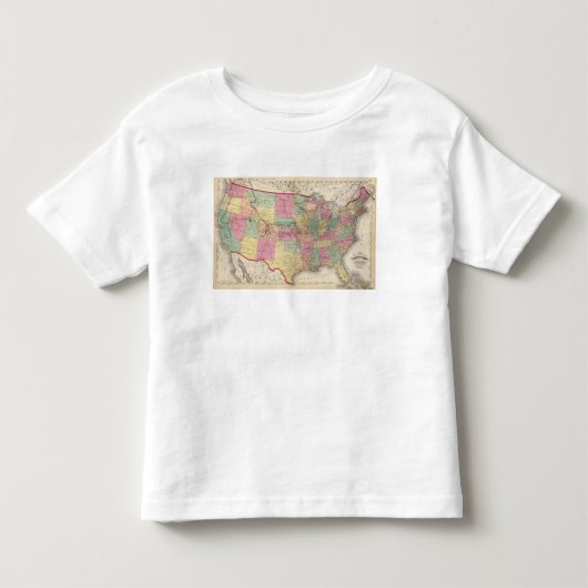 米国および領域の地図 トドラーTシャツ (正面)
