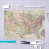 米国および領域の地図 薄葉紙 (クラフト)