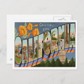 米国からのカリフォルニアの挨拶州 ポストカード (正面/裏面)