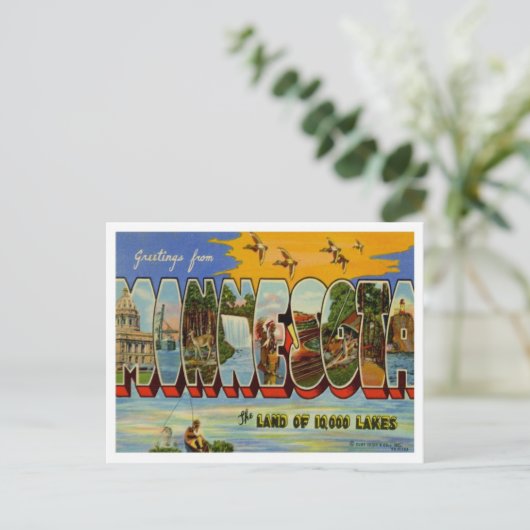 米国からのミネソタの挨拶州 ポストカード (スタンド正面)