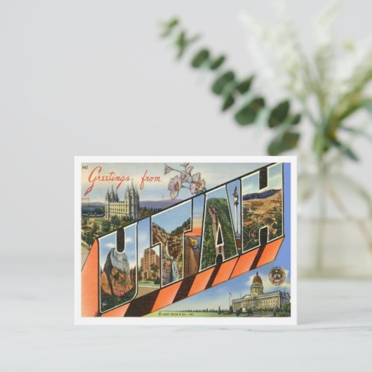 米国からのユタの挨拶州 ポストカード (スタンド正面)