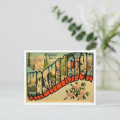 米国からのワシントンの挨拶州 ポストカード (スタンド正面)