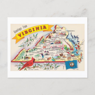 米国からのVirginia Greetings From Us州 ポストカード