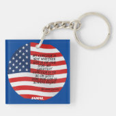 「米国が再び上昇する」とリンカーン引用文KeyChain キーホルダー (裏面)