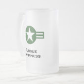 米国が幸福を追求グリーン フロストグラスビールジョッキ (正面左)