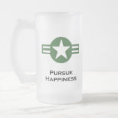 米国が幸福を追求グリーン フロストグラスビールジョッキ (左)