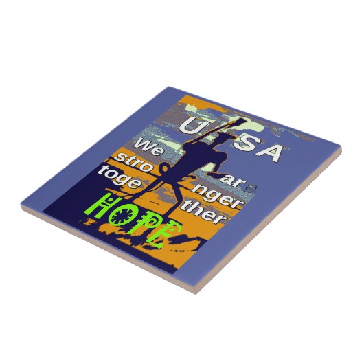 米国が強くなることを願う感動的 タイル (側面)