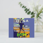 米国が強くなることを願う感動的 ポストカード (スタンド正面)