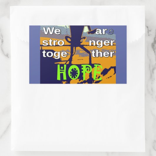 米国が強くなることを願う感動的 長方形シール (バッグ)