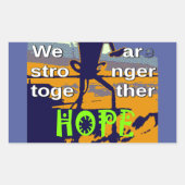 米国が強くなることを願う感動的 長方形シール (正面)