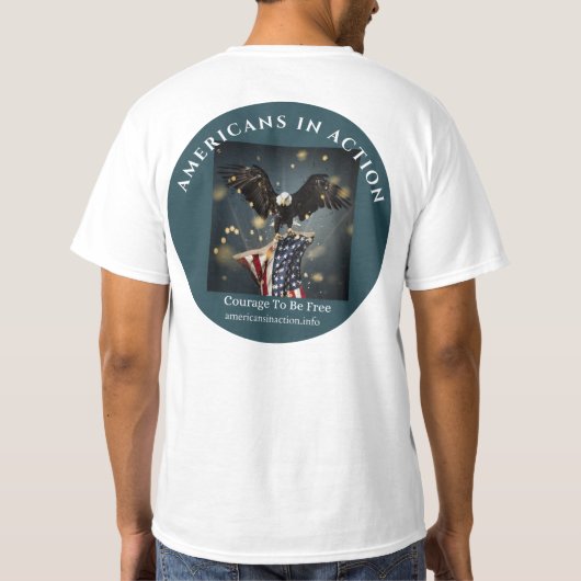 米国が行動を起こすスポーティT Tシャツ (裏面)