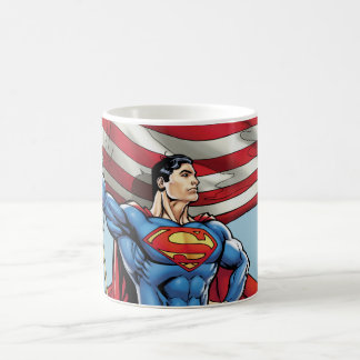米国すごい国旗を掲げている人 コーヒーマグカップ