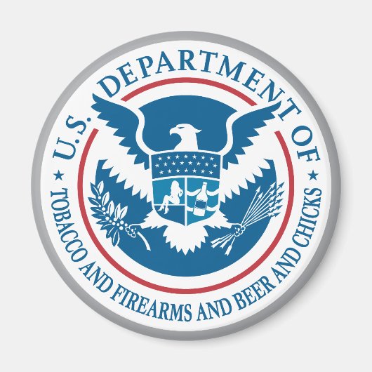 米国たばこ・銃器・ビール省 マグネット (正面)