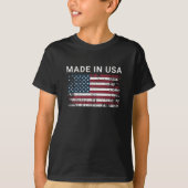 米国で作られたアメリカ国旗のヴィンテージ 動揺して Tシャツ (正面)