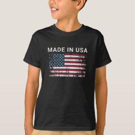 米国で作られたアメリカ国旗のヴィンテージ 動揺して Tシャツ