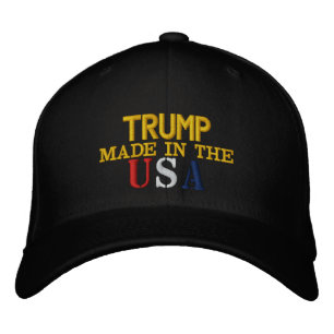米国で作られたトランプ刺繍帽子 刺繍入りキャップ