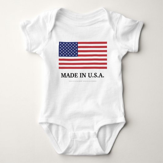 米国で作られる ベビーボディスーツ (正面)