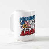 米国で誇らしげに作られる コーヒーマグカップ (正面左)