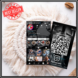 米国との接続パーソナルトレーナーブラックインスタグラム 名刺