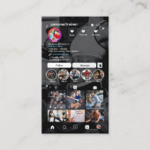 米国との接続パーソナルトレーナーブラックインスタグラム 名刺 (正面)