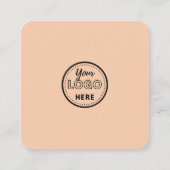 米国との接続QRコードレビュー米国ソフトオレンジ スクエア名刺 (裏面)