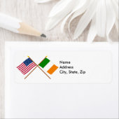 米国とアイルランドが国旗を越えた ラベル (インサイチュ)