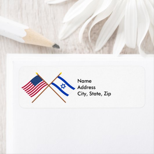 米国とイスラエルが国旗を越えた ラベル (インサイチュ)